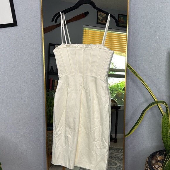 House of CB ‘Lorelei’ Ivory Satin Corset Midi Dress NWOT - Picture 9 of 9